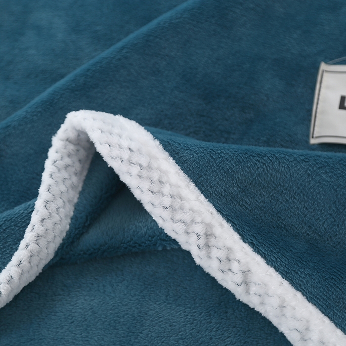 91家纺网 家纺一手货源 找家纺 伊凡毯业 2025新款260克云貂绒毛毯盖毯子直播爆款跑量毛毯 珊瑚蓝