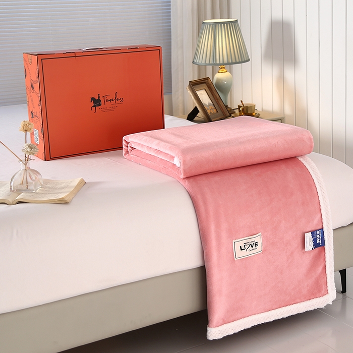 91家纺网 家纺一手货源 找家纺 伊凡毯业 2025新款260克云貂绒毛毯盖毯子直播爆款跑量毛毯 荧光粉