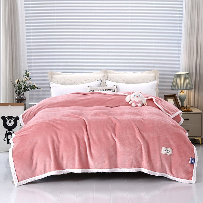 伊凡毯业 2025新款260克云貂绒毛毯盖毯子直播爆款跑量毛毯 荧光粉