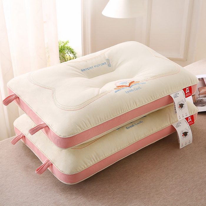 91家纺网 家纺一手货源 找家纺 金牛枕芯 2025新款全棉纯棉三防好运连连枕头枕芯亲子儿童中童成人枕头枕芯组合枕头 全棉三防状元枕-粉