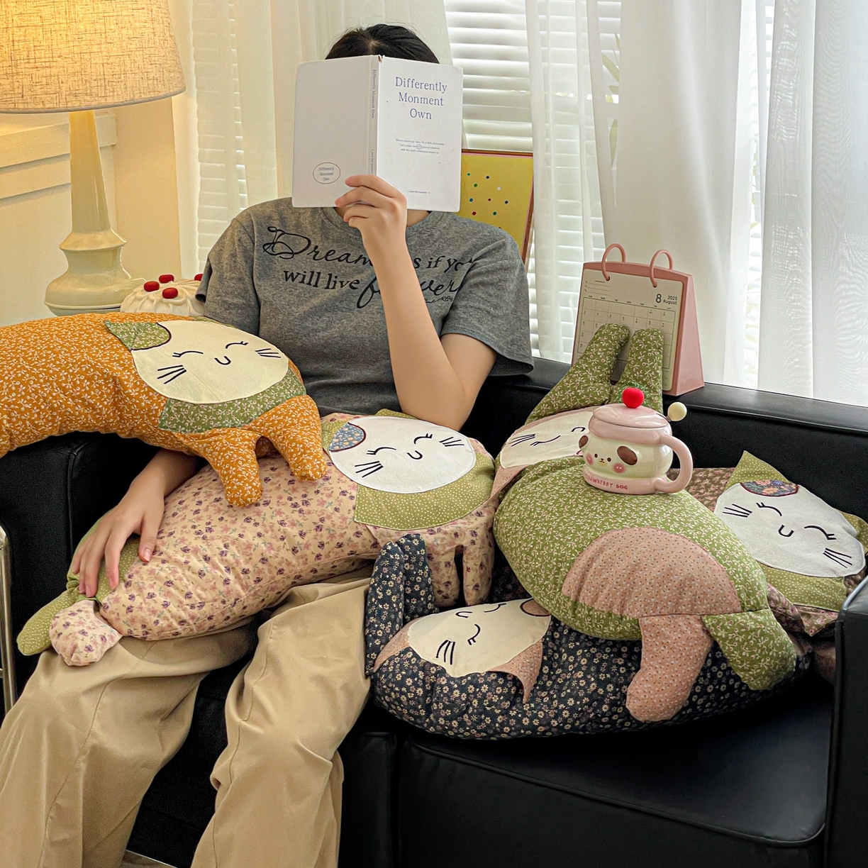 91家纺网 家纺一手货源 找家纺 （总）亦帆枕芯 2025新款全棉纯棉卡通可爱猫咪可拆洗全棉护颈荞麦枕枕头枕芯