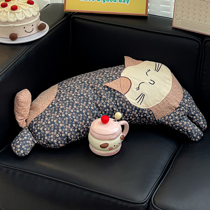 91家纺网 家纺一手货源 找家纺 （总）亦帆枕芯 2025新款全棉纯棉卡通可爱猫咪可拆洗全棉护颈荞麦枕枕头枕芯