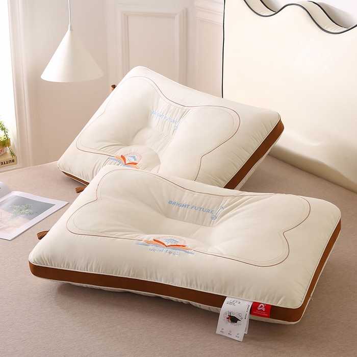 91家纺网 家纺一手货源 找家纺 金牛枕芯 2025新款全棉纯棉三防好运连连枕头枕芯亲子儿童中童成人枕头枕芯组合枕头 全棉三防状元枕-咖