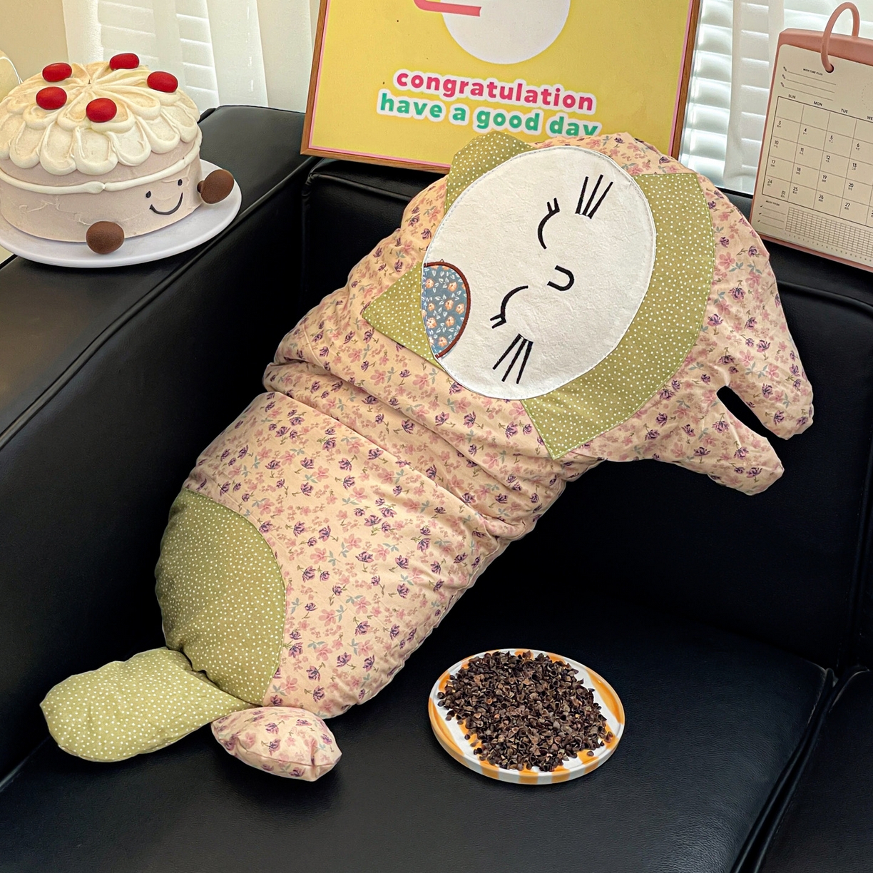 91家纺网 家纺一手货源 找家纺 亦帆枕芯 2025新款全棉纯棉卡通可爱猫咪可拆洗全棉护颈荞麦枕枕头枕芯 粉色-全棉可爱猫