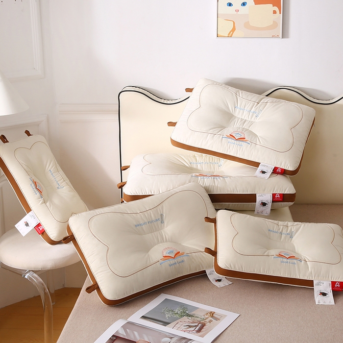 91家纺网 家纺一手货源 找家纺 金牛枕芯 2025新款全棉纯棉三防好运连连枕头枕芯亲子儿童中童成人枕头枕芯组合枕头 全棉三防状元枕-咖