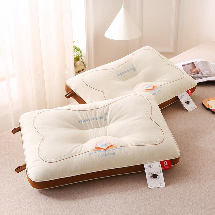 91家纺网 家纺一手货源 找家纺 金牛枕芯 2025新款全棉纯棉三防好运连连枕头枕芯亲子儿童中童成人枕头枕芯组合枕头 全棉三防状元枕-咖