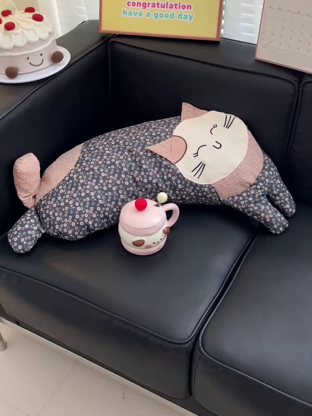 91家纺网 家纺一手货源 找家纺 亦帆枕芯 2025新款全棉纯棉卡通可爱猫咪可拆洗全棉护颈荞麦枕枕头枕芯 深蓝-全棉可爱猫