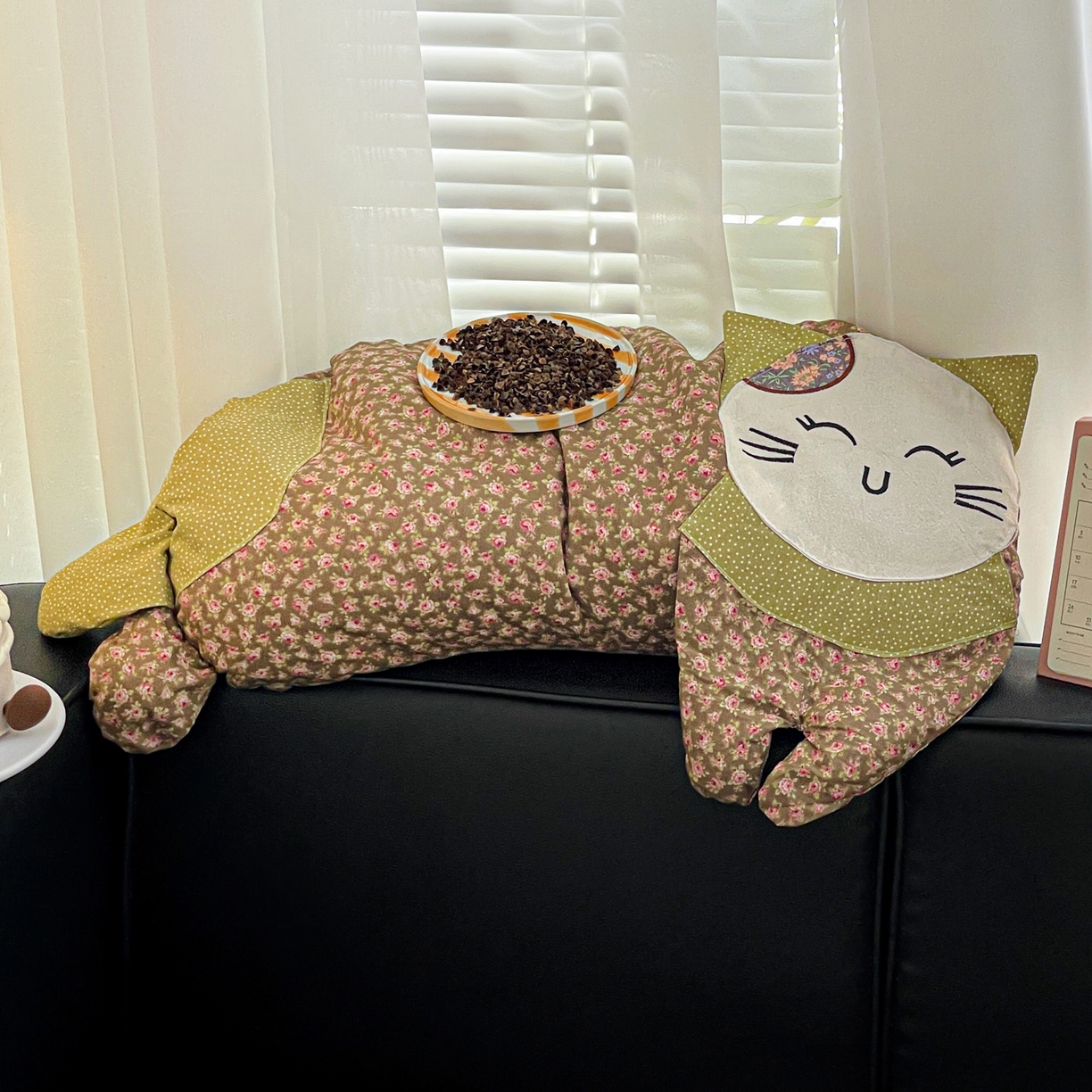 91家纺网 家纺一手货源 找家纺 亦帆枕芯 2025新款全棉纯棉卡通可爱猫咪可拆洗全棉护颈荞麦枕枕头枕芯 棕色-全棉可爱猫