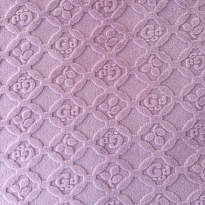 91家纺网 家纺一手货源 找家纺 栩裕纺织 2025新款塔芙绒三叶草提花毛毯-卷边款 莫奈紫