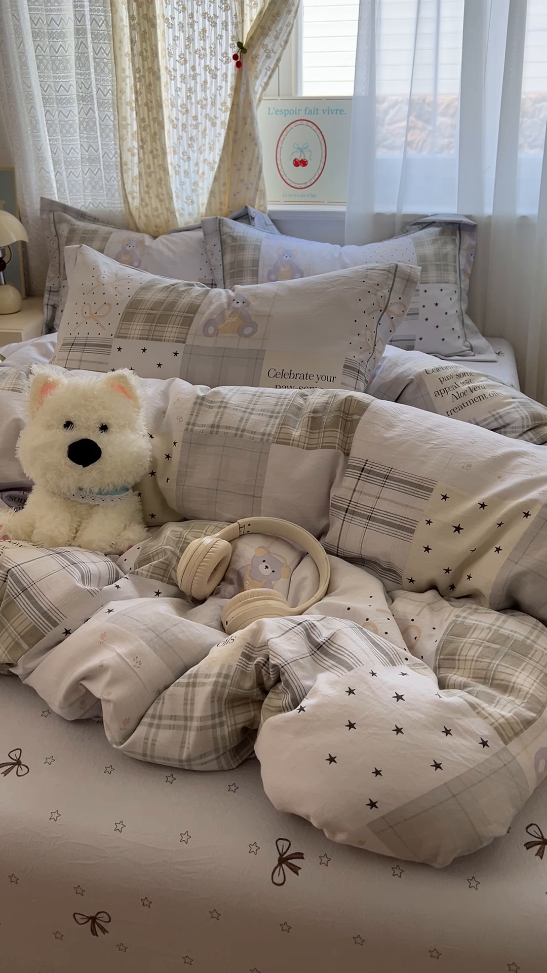 91家纺网 家纺一手货源 找家纺 亨通家纺 2025新款爆款韩国小布袋古法水洗棉云感棉四件套【提供买家秀】 卡布奇诺-灰