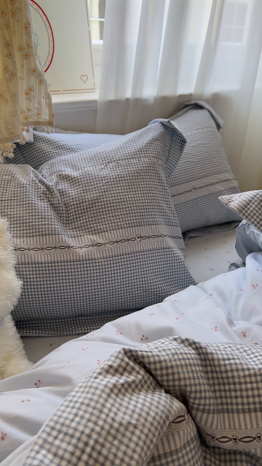 91家纺网 家纺一手货源 找家纺 亨通家纺 2025新款爆款韩国小布袋古法水洗棉云感棉四件套【提供买家秀】 乐可-蓝