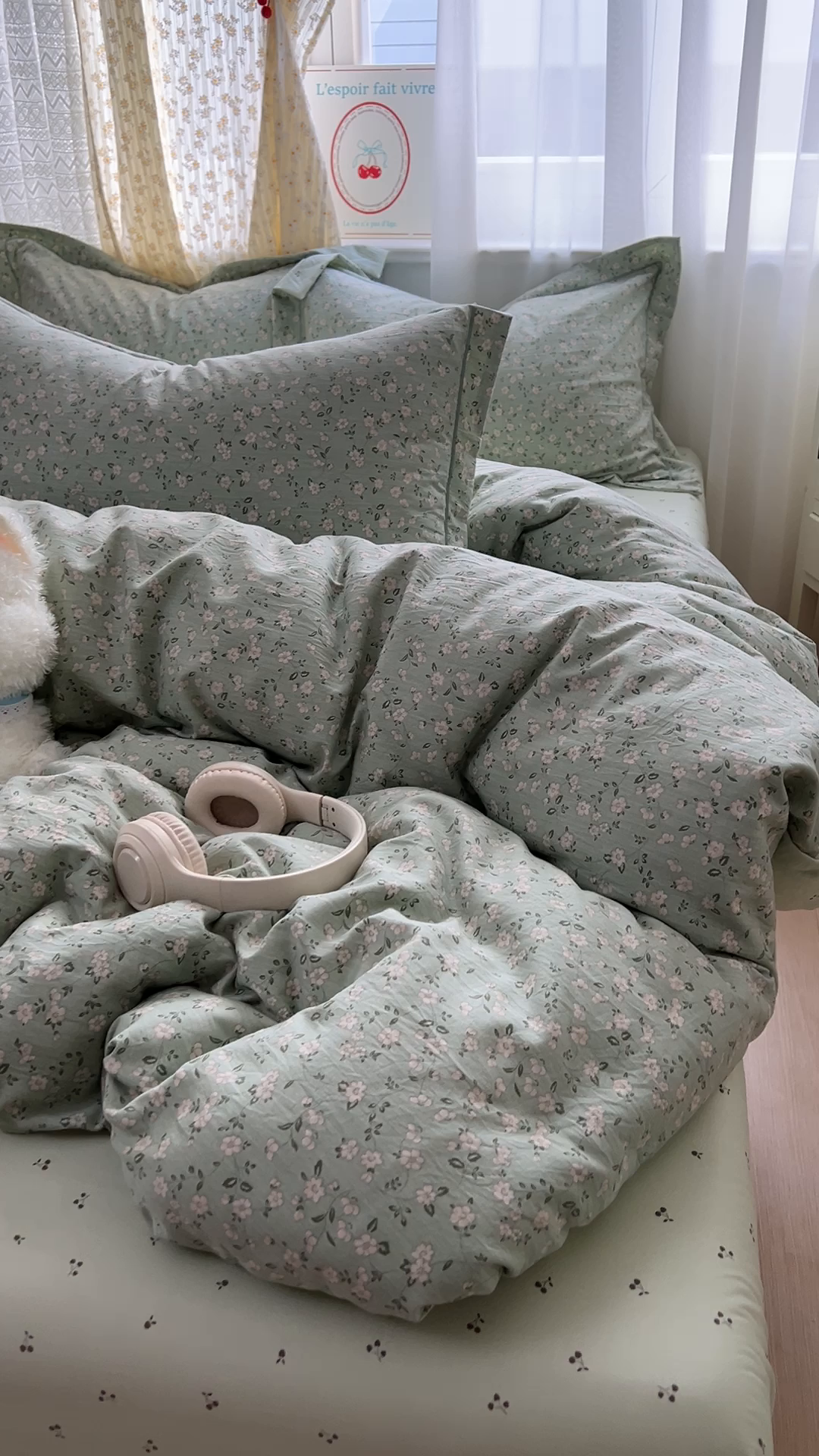 91家纺网 家纺一手货源 找家纺 亨通家纺 2025新款爆款韩国小布袋古法水洗棉云感棉四件套【提供买家秀】 陌上芳菲