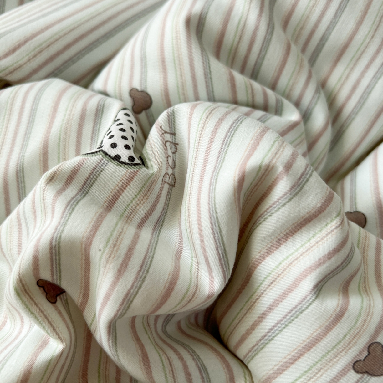 91家纺网 家纺一手货源 找家纺 亨通家纺 2025新款爆款韩国小布袋古法水洗棉云感棉四件套【提供买家秀】 甜心熊-绿