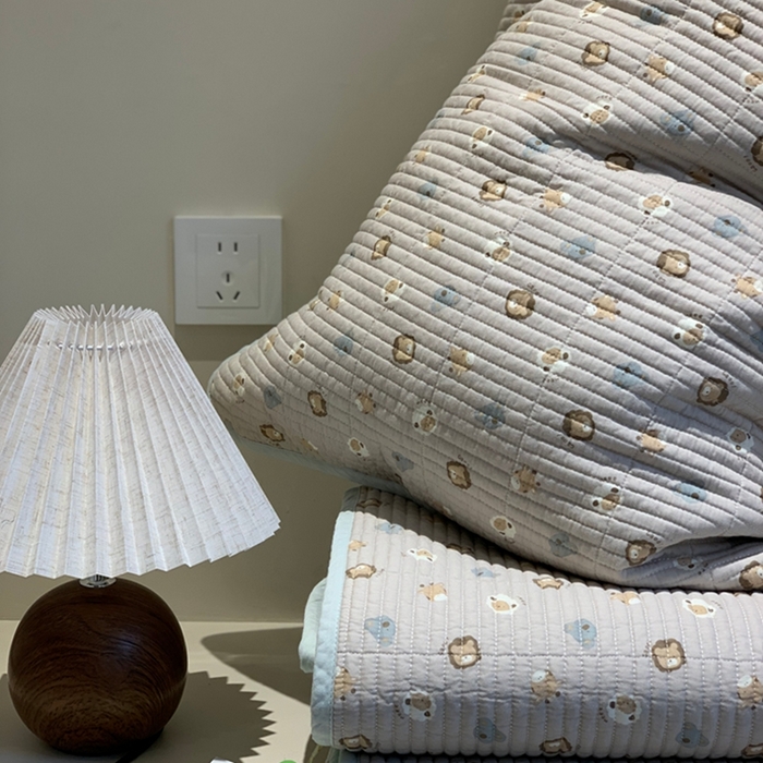 91家纺网 家纺一手货源 找家纺 汇庭 2025新款亲肤舒适全棉纯棉床盖三件套 彩虹豆