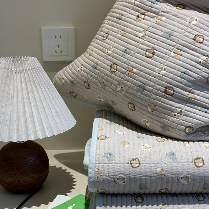 91家纺网 家纺一手货源 找家纺 汇庭 2025新款亲肤舒适全棉纯棉床盖三件套 彩虹豆