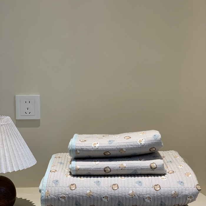 91家纺网 家纺一手货源 找家纺 汇庭 2025新款亲肤舒适全棉纯棉床盖三件套 彩虹豆