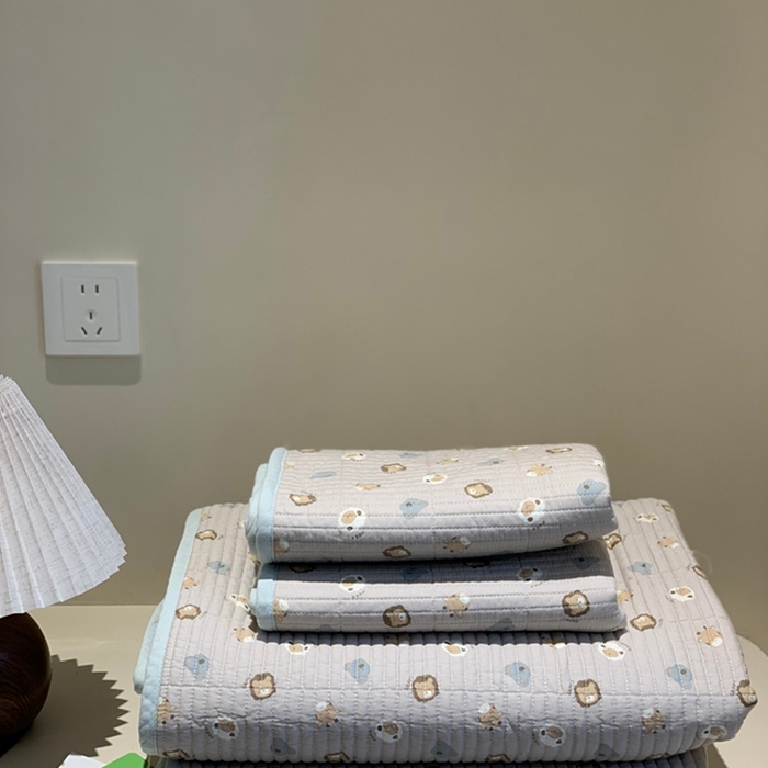 91家纺网 家纺一手货源 找家纺 汇庭 2025新款亲肤舒适全棉纯棉床盖三件套 彩虹豆