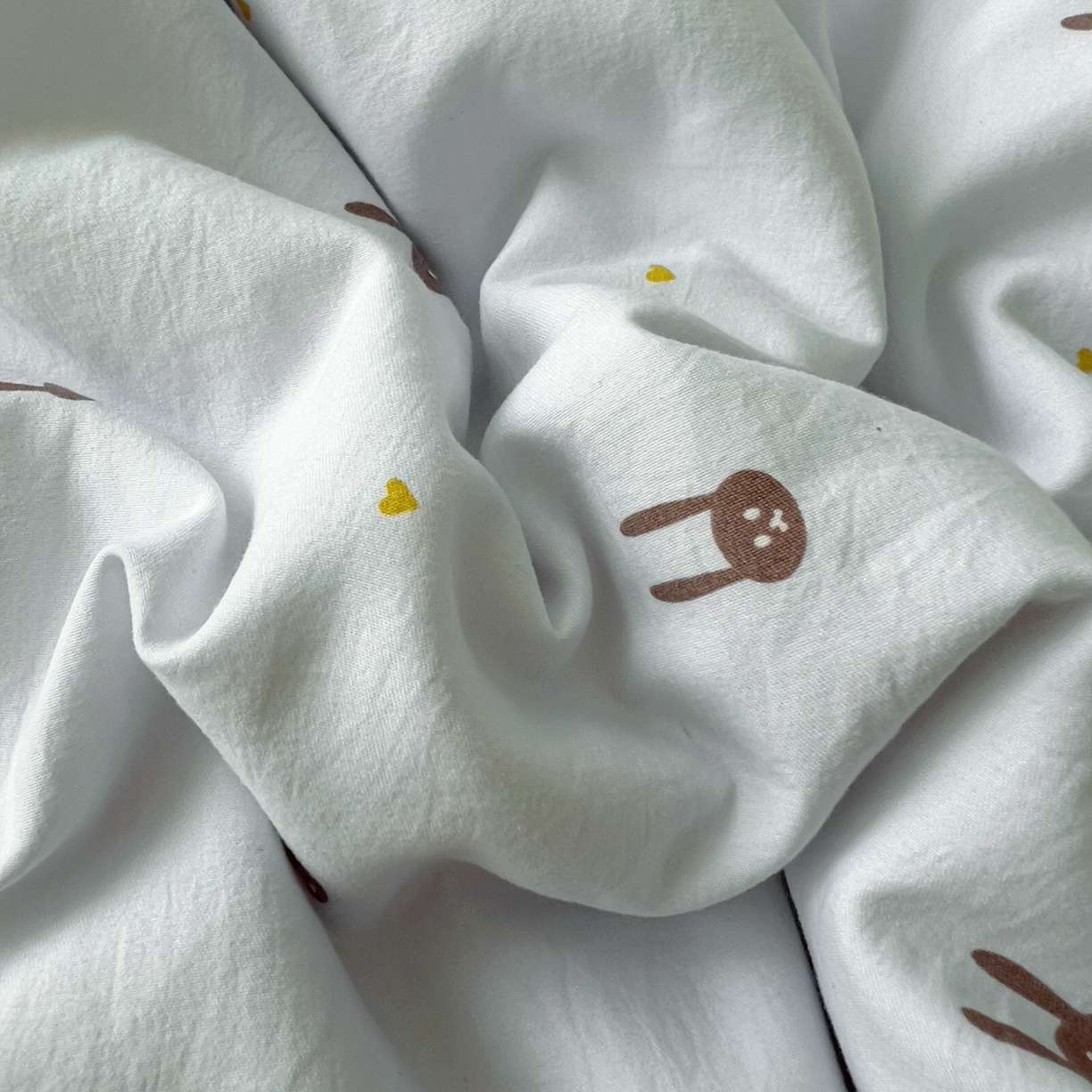 91家纺网 家纺一手货源 找家纺 亨通家纺 2025新款爆款韩国小布袋古法水洗棉云感棉四件套【提供买家秀】 兔小妹-灰