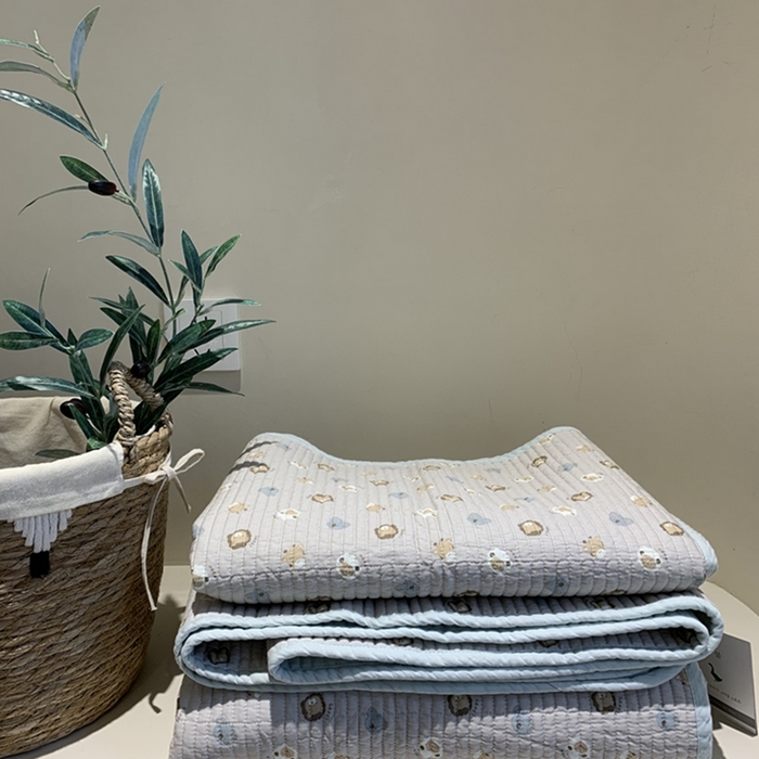 91家纺网 家纺一手货源 找家纺 汇庭 2025新款亲肤舒适全棉纯棉床盖三件套 彩虹豆