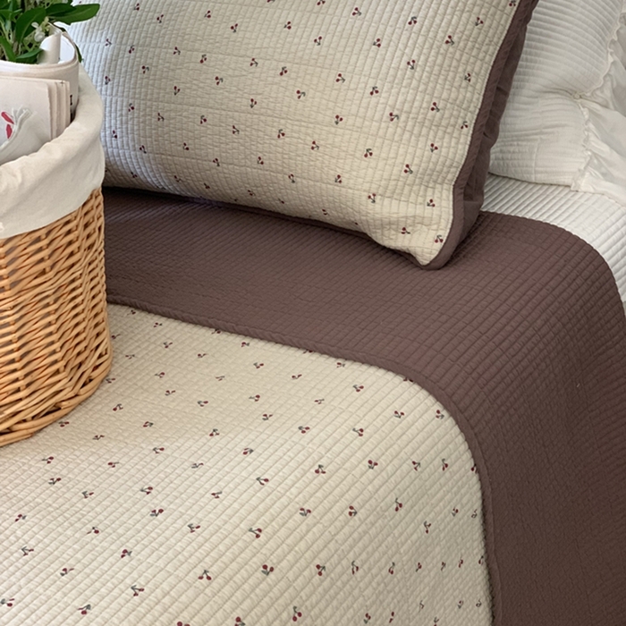 91家纺网 家纺一手货源 找家纺 汇庭 2025新款亲肤舒适全棉纯棉床盖三件套 车厘子