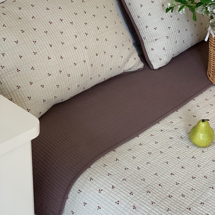 91家纺网 家纺一手货源 找家纺 汇庭 2025新款亲肤舒适全棉纯棉床盖三件套 车厘子