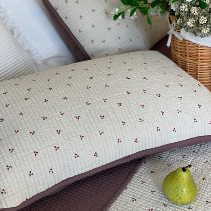 91家纺网 家纺一手货源 找家纺 汇庭 2025新款亲肤舒适全棉纯棉床盖三件套 车厘子