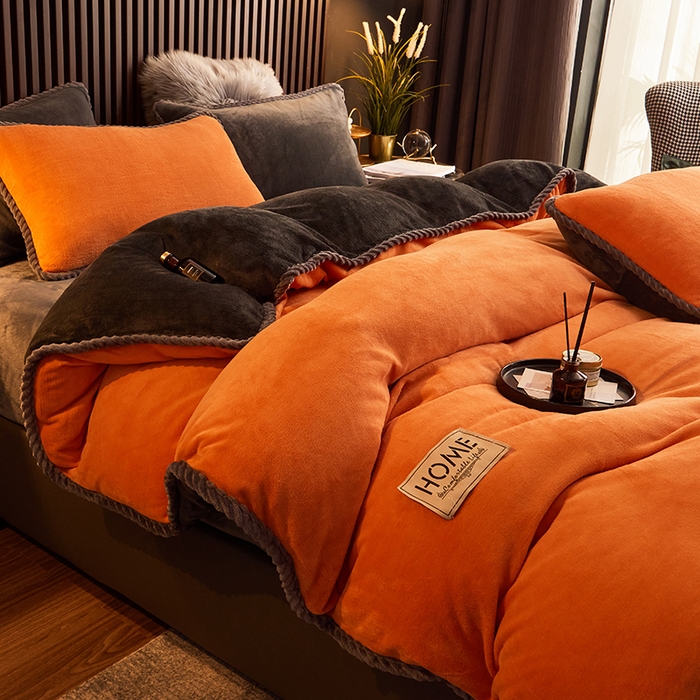 91家纺网 家纺一手货源 找家纺 （总）闲鱼家纺 2025款高克重欧式包边牛奶绒四件套