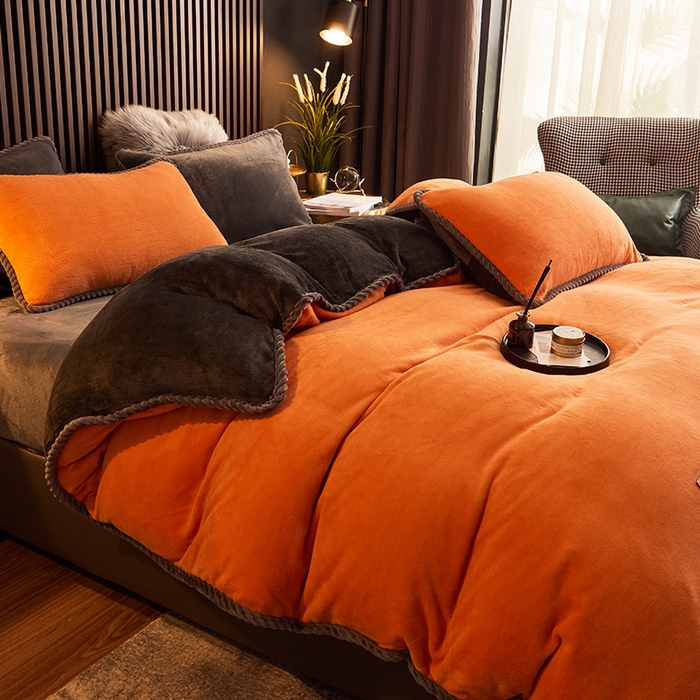 91家纺网 家纺一手货源 找家纺 （总）闲鱼家纺 2025款高克重欧式包边牛奶绒四件套