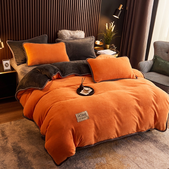 91家纺网 家纺一手货源 找家纺 （总）闲鱼家纺 2025款高克重欧式包边牛奶绒四件套