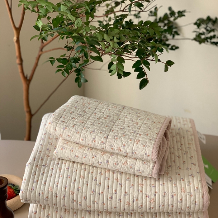 91家纺网 家纺一手货源 找家纺 汇庭 2025新款亲肤舒适全棉纯棉床盖三件套 蝶雅