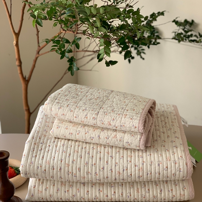 91家纺网 家纺一手货源 找家纺 汇庭 2025新款亲肤舒适全棉纯棉床盖三件套 蝶雅