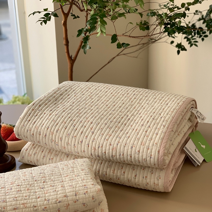 91家纺网 家纺一手货源 找家纺 汇庭 2025新款亲肤舒适全棉纯棉床盖三件套 蝶雅