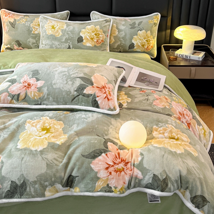 91家纺网 家纺一手货源 找家纺 （总推）诺梵2025新款牛8斤奶绒印花包边四件套