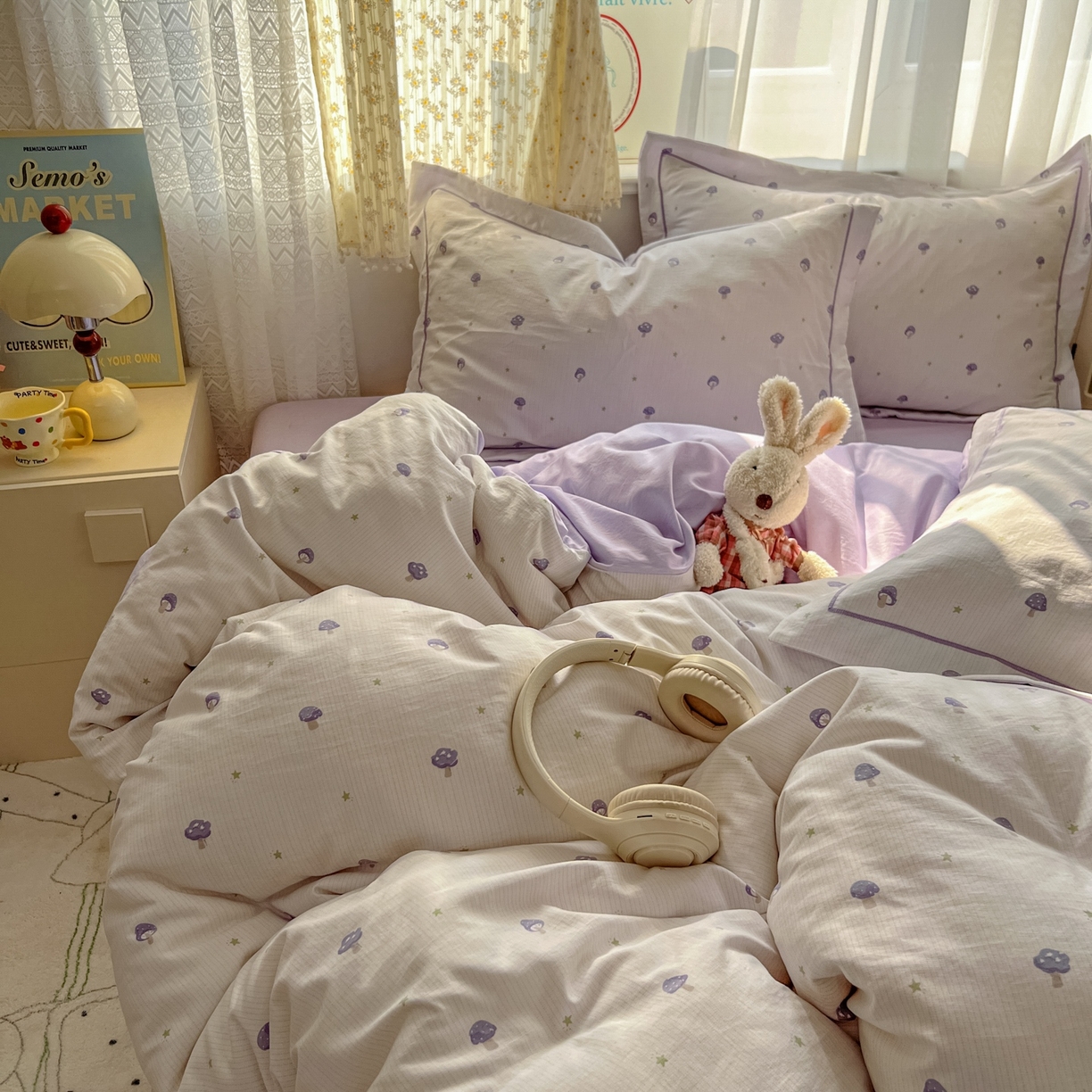 91家纺网 家纺一手货源 找家纺 亨通家纺 2025新款爆款韩国小布袋古法水洗棉云感棉四件套【提供买家秀】 温馨-咖