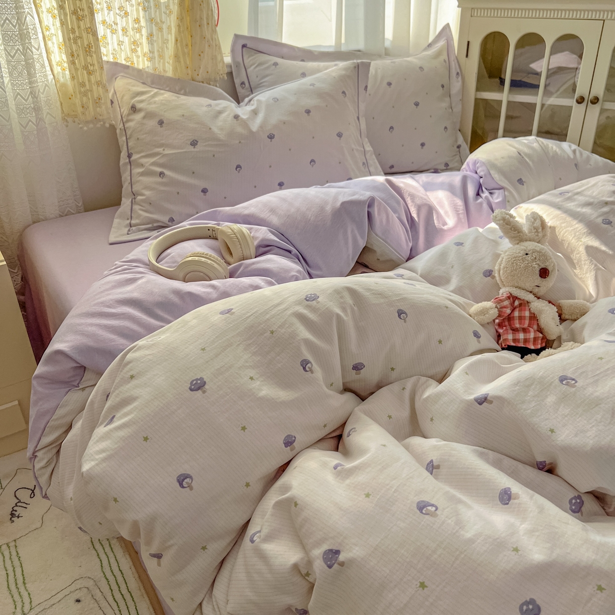 91家纺网 家纺一手货源 找家纺 亨通家纺 2025新款爆款韩国小布袋古法水洗棉云感棉四件套【提供买家秀】 温馨-咖