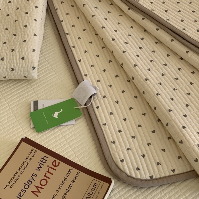 91家纺网 家纺一手货源 找家纺 汇庭 2025新款亲肤舒适全棉纯棉床盖三件套 卡卡爱心