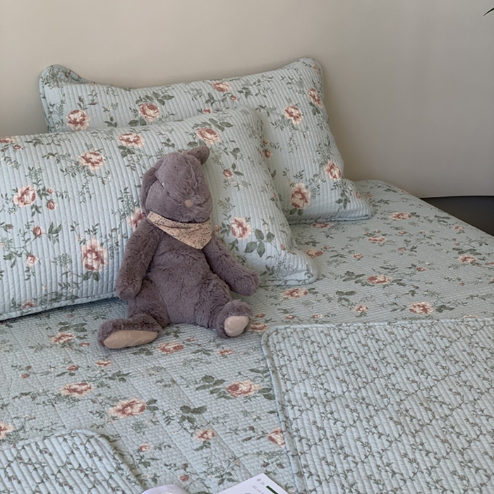 91家纺网 家纺一手货源 找家纺 汇庭 2025新款亲肤舒适全棉纯棉床盖三件套 玫瑰故事