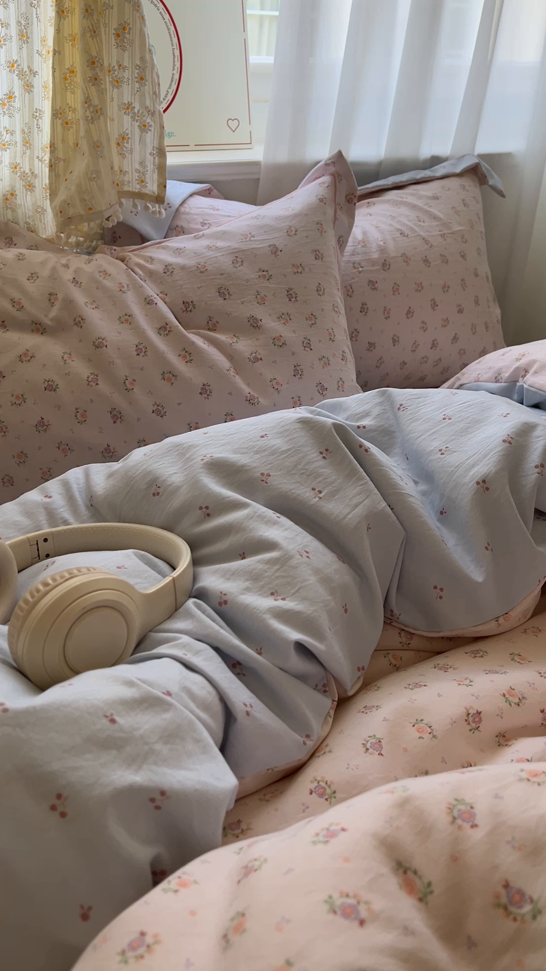 91家纺网 家纺一手货源 找家纺 亨通家纺 2025新款爆款韩国小布袋古法水洗棉云感棉四件套【提供买家秀】 小苍兰-玉