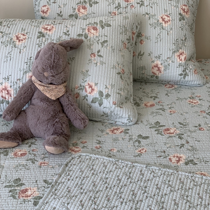 91家纺网 家纺一手货源 找家纺 汇庭 2025新款亲肤舒适全棉纯棉床盖三件套 玫瑰故事