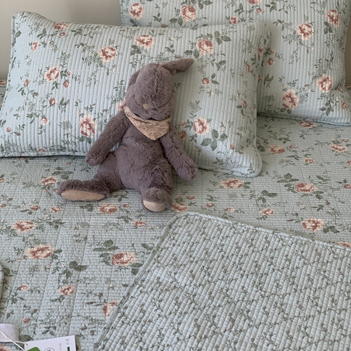 91家纺网 家纺一手货源 找家纺 汇庭 2025新款亲肤舒适全棉纯棉床盖三件套 玫瑰故事