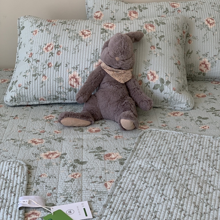 91家纺网 家纺一手货源 找家纺 汇庭 2025新款亲肤舒适全棉纯棉床盖三件套 玫瑰故事