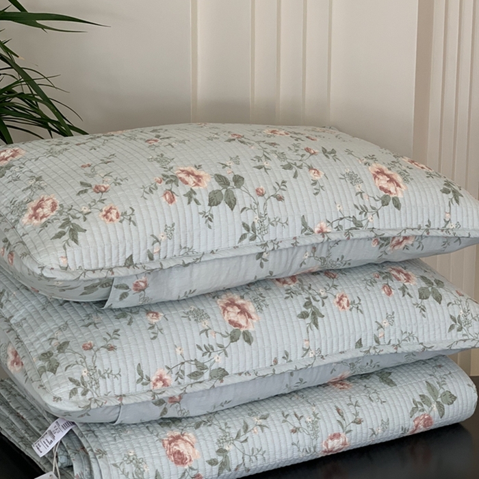 91家纺网 家纺一手货源 找家纺 汇庭 2025新款亲肤舒适全棉纯棉床盖三件套 玫瑰故事