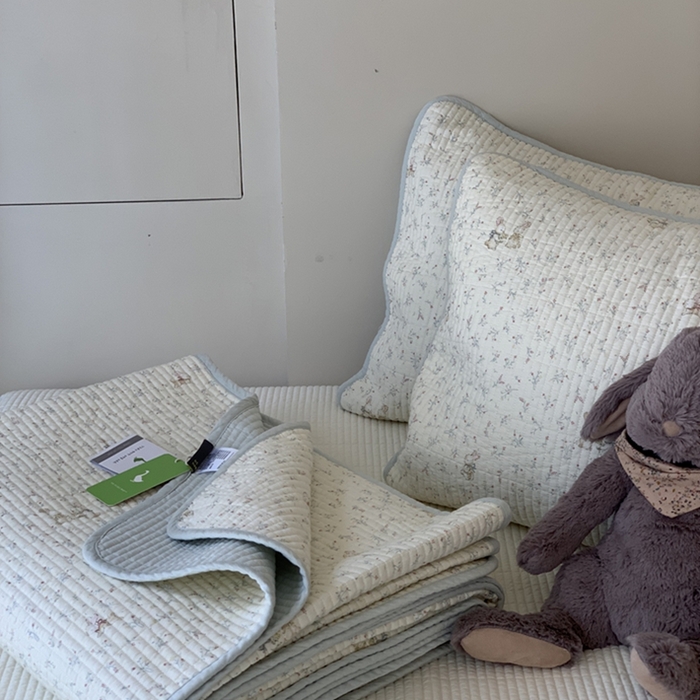 91家纺网 家纺一手货源 找家纺 汇庭 2025新款亲肤舒适全棉纯棉床盖三件套 妙妙小兔