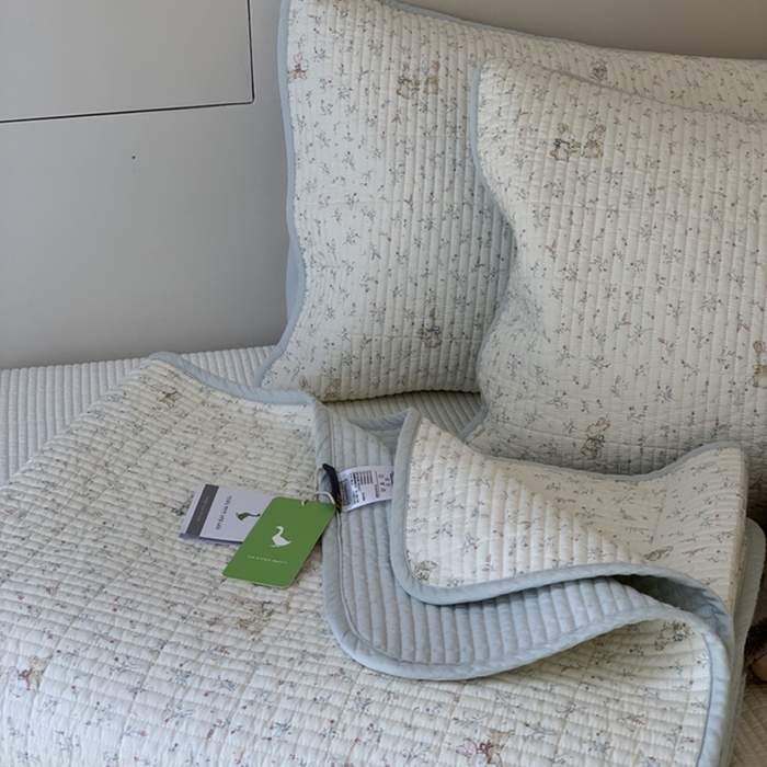 91家纺网 家纺一手货源 找家纺 汇庭 2025新款亲肤舒适全棉纯棉床盖三件套 妙妙小兔