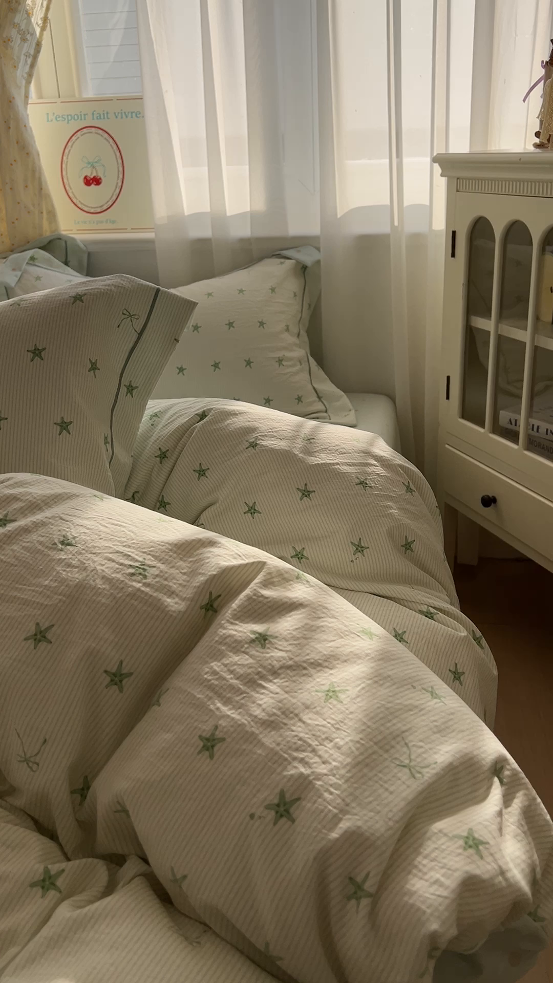 91家纺网 家纺一手货源 找家纺 亨通家纺 2025新款爆款韩国小布袋古法水洗棉云感棉四件套【提供买家秀】 小海星-绿