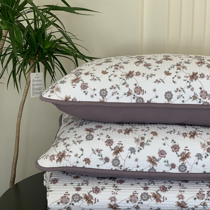 91家纺网 家纺一手货源 找家纺 汇庭 2025新款亲肤舒适全棉纯棉床盖三件套 纳亚紫