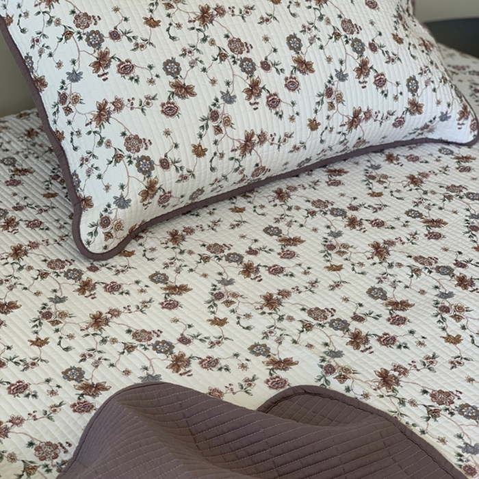 91家纺网 家纺一手货源 找家纺 汇庭 2025新款亲肤舒适全棉纯棉床盖三件套 纳亚紫