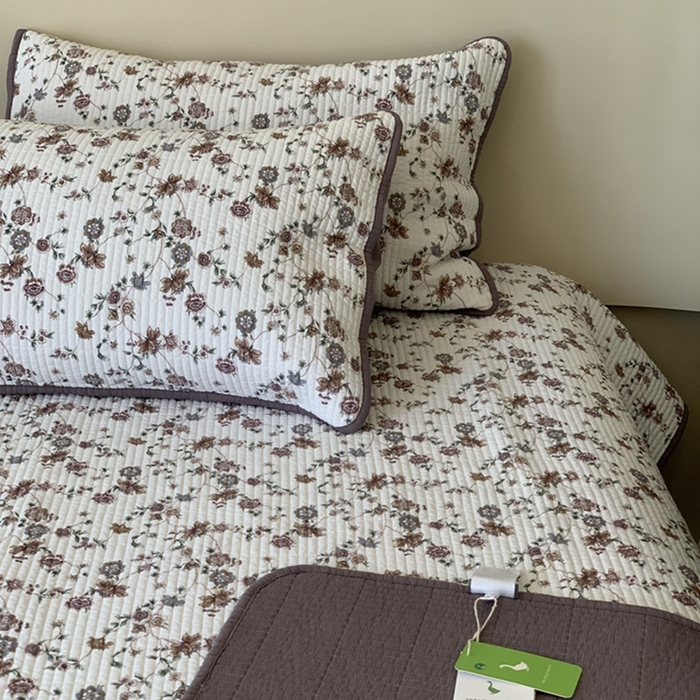 91家纺网 家纺一手货源 找家纺 汇庭 2025新款亲肤舒适全棉纯棉床盖三件套 纳亚紫