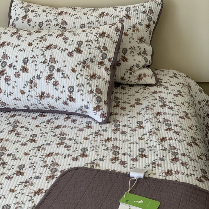 91家纺网 家纺一手货源 找家纺 汇庭 2025新款亲肤舒适全棉纯棉床盖三件套 纳亚紫