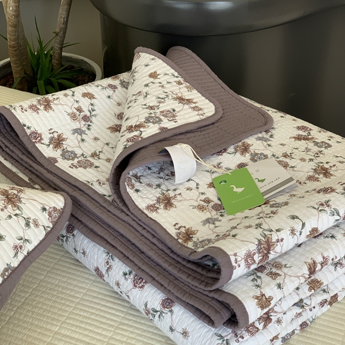 91家纺网 家纺一手货源 找家纺 汇庭 2025新款亲肤舒适全棉纯棉床盖三件套 纳亚紫